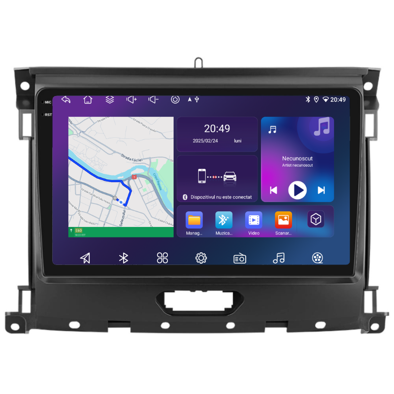 Navigatie Ford Ranger (2015-2022), Ecran 9 inch, Carplay / Android auto, Youtube, Waze