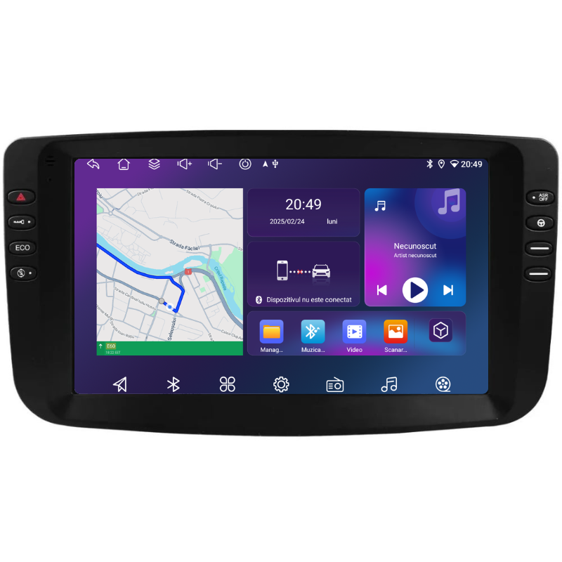 Navigatie Fiat Punto (2010-2015), Ecran 9 inch, Carplay / Android auto, Youtube, Waze