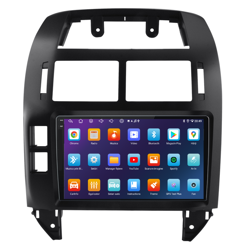 Navigatie Volkswagen Polo (1999-2009), Ecran 9 inch, Carplay / Android auto, Youtube, Waze