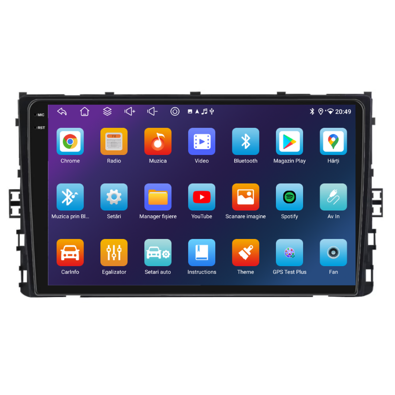 Navigatie Volkswagen T-Cross (2017+), Ecran 9 inch, Carplay / Android auto, Youtube, Waze