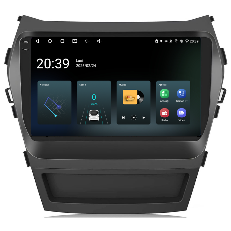 Navigatie Hyundai Santa Fe IX45 (2010-2018), Ecran 9 inch, Carplay / Android auto, Youtube, Waze