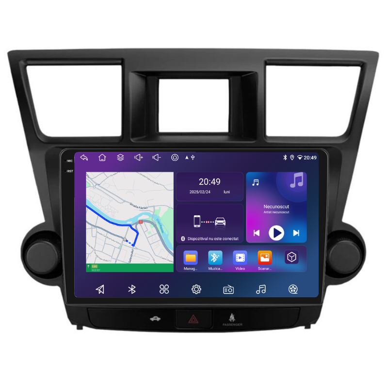 Navigatie Toyota Highlander (2008-2014), Ecran 10 inch, Carplay / Android auto, Youtube, Waze
