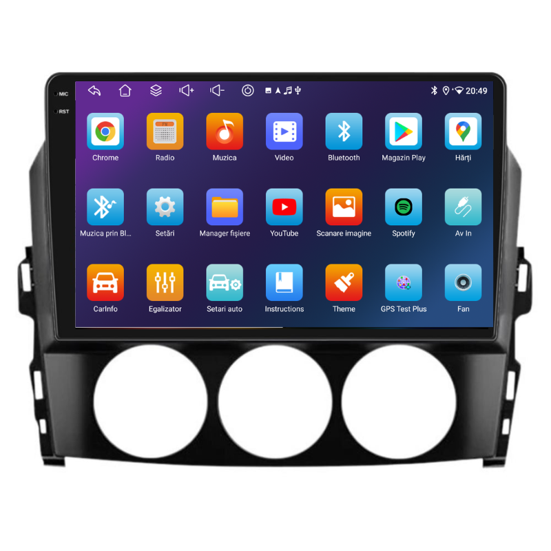 Navigatie Mazda MX-5 (2005-2015), Ecran 9 inch, Carplay / Android auto, Youtube, Waze