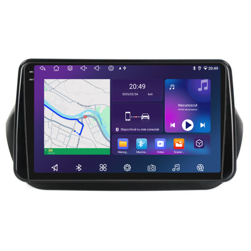 Navigatie Fiat Qubo (2008-2021), Ecran 10 inch, Carplay / Android auto, Youtube, Waze