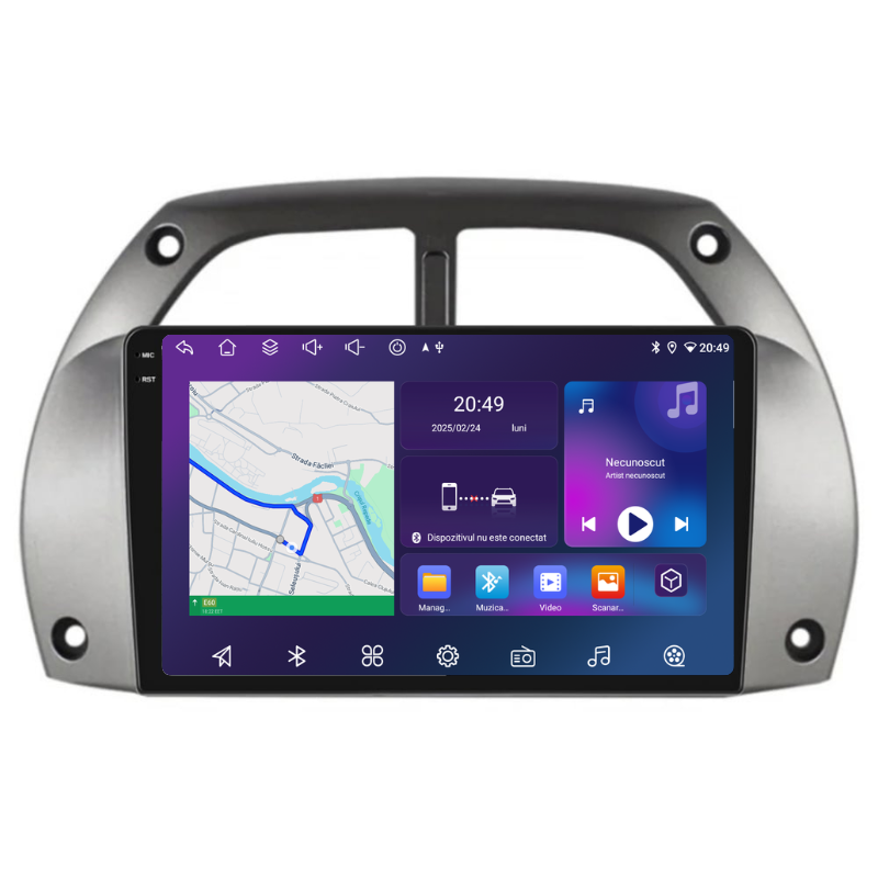 Navigatie Toyota RAV4 (2000-2005), Ecran 9 inch, Carplay / Android auto, Youtube, Waze