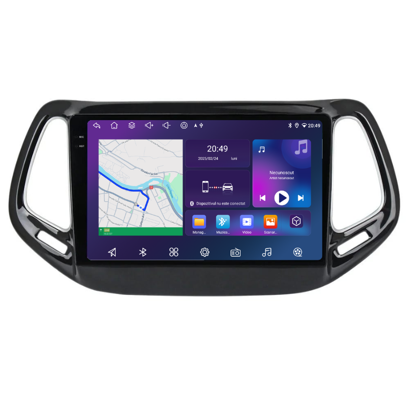 Navigatie Jepp Compass (2016-2021), Ecran 10 inch, Carplay / Android auto, Youtube, Waze