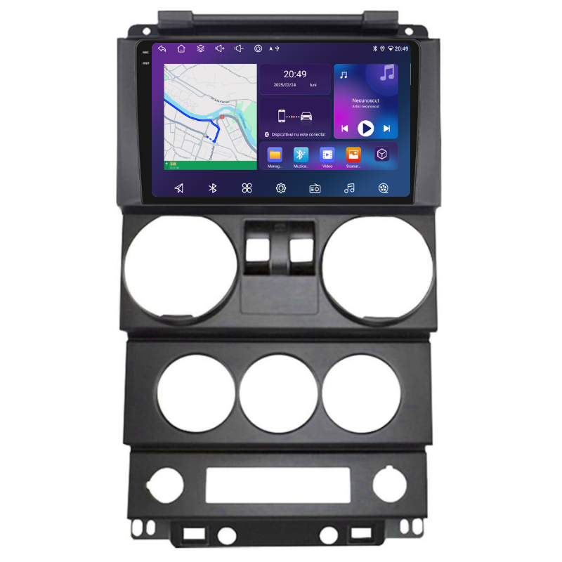 Navigatie Jepp Wrangler Rubicon (2008-2010) 2 usi, Ecran 9 inch, Carplay / Android auto, Youtube, Waze
