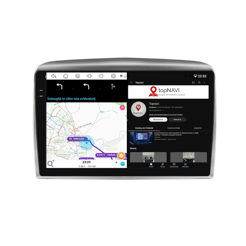 Navigatie Lancia Ypsilon (2006-2012), Ecran 9 inch, Carplay / Android auto, Youtube, Waze