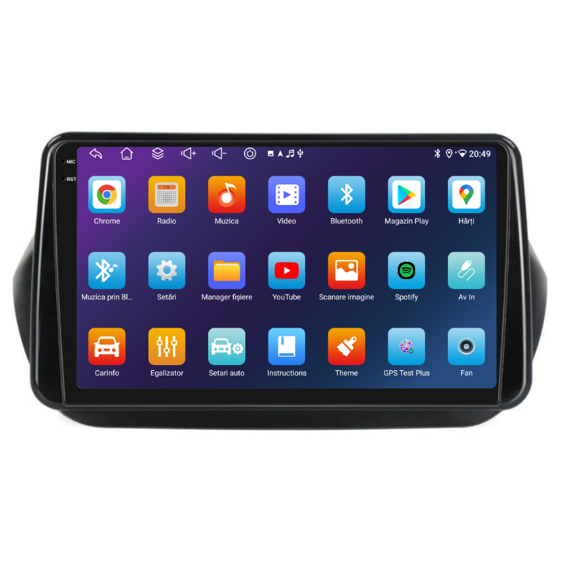 Navigatie Fiat Qubo (2008-2021), Ecran 10 inch, Carplay / Android auto, Youtube, Waze