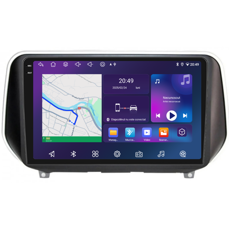 Navigatie Hyundai Santa Fe (2018+), Ecran 10 inch, Carplay / Android auto, Youtube, Waze
