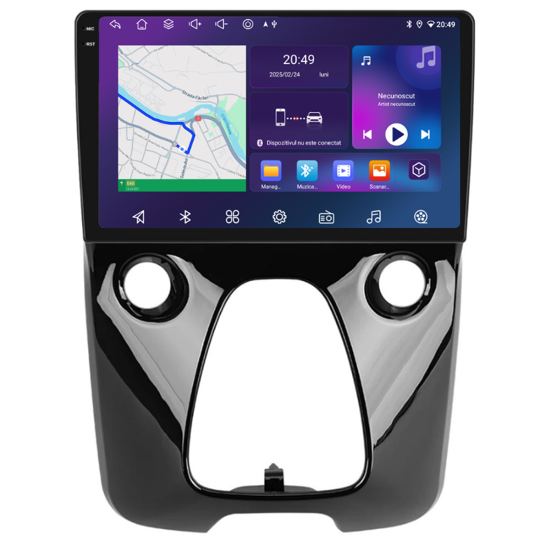 Navigatie Citroen C1 (2014-2022), Ecran 10 inch, Carplay / Android auto, Youtube, Waze
