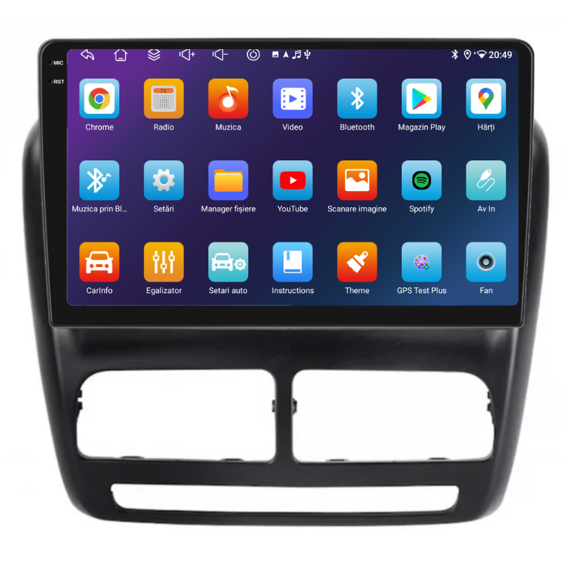 Navigatie Fiat Doblo (2010-2015), Ecran 9 inch, Carplay / Android auto, Youtube, Waze