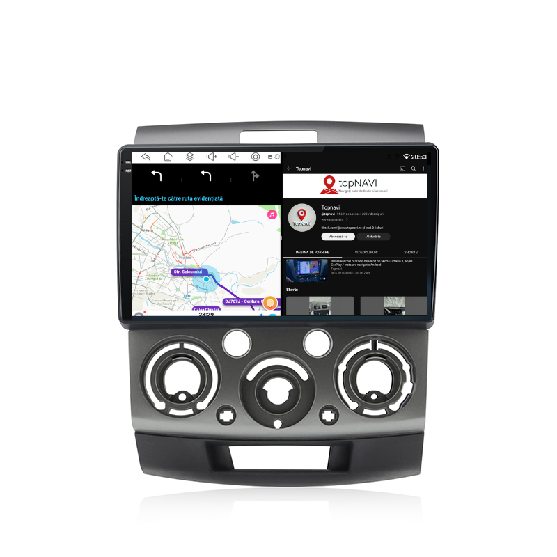 Navigatie Ford Ranger (2005-2011), Ecran 9 inch, Carplay / Android auto, Youtube, Waze