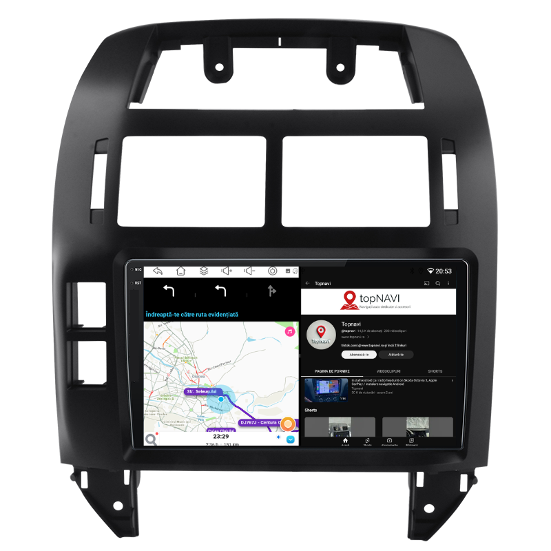 Navigatie Volkswagen Polo (1999-2009), Ecran 9 inch, Carplay / Android auto, Youtube, Waze