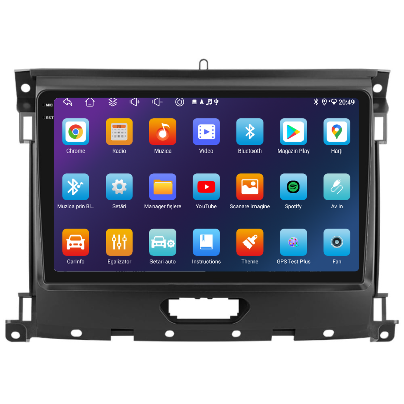 Navigatie Ford Ranger (2015-2022), Ecran 9 inch, Carplay / Android auto, Youtube, Waze