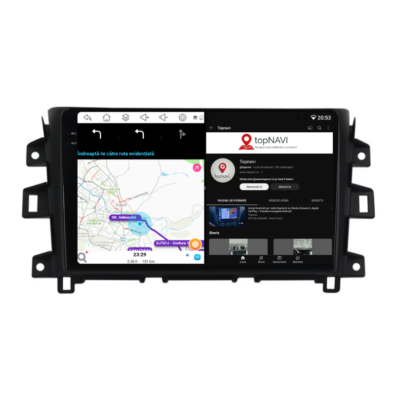 Navigatie Nissan Navara (2015-2022), Ecran 9 inch, Carplay / Android auto, Youtube, Waze