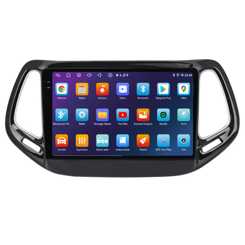 Navigatie Jepp Compass (2016-2021), Ecran 10 inch, Carplay / Android auto, Youtube, Waze