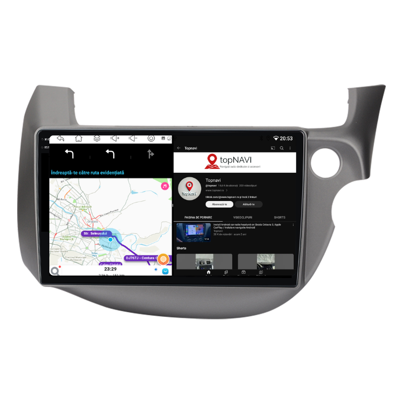 Navigatie Honda Jazz / Fizz (2008-2013), Ecran 10 inch, Carplay / Android auto, Youtube, Waze