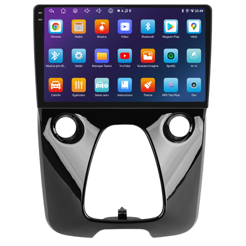 Navigatie Citroen C1 (2014-2022), Ecran 10 inch, Carplay / Android auto, Youtube, Waze