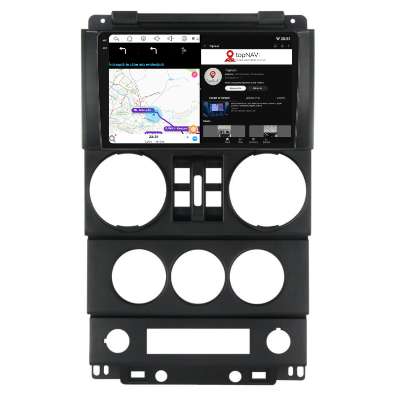 Navigatie Jeep Wrangler Rubicon (2008-2010) 4 usi, Ecran 9 inch, Carplay / Android auto, Youtube, Waze