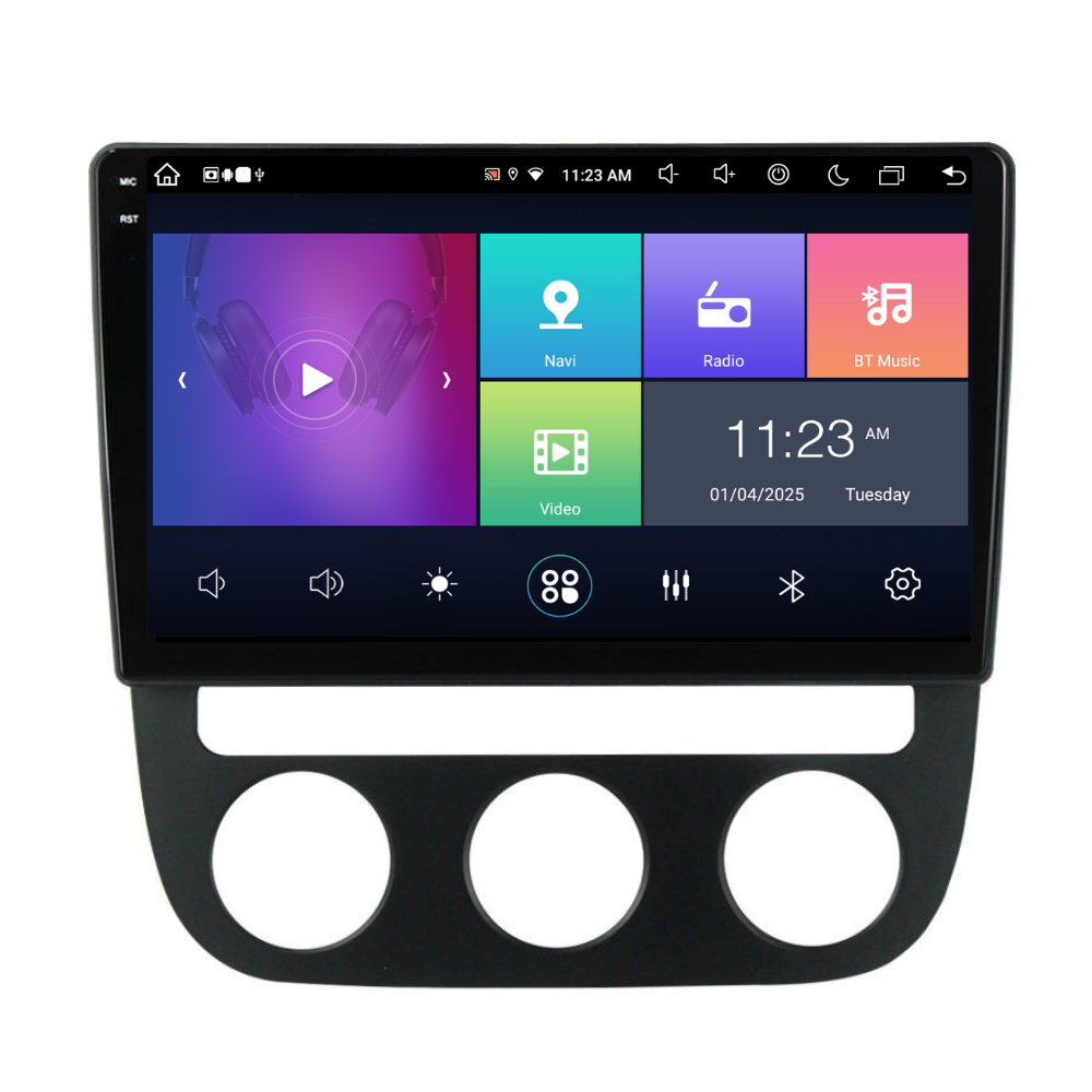 Navigatie Volkswagen Golf 5 (2004-2009), Android, Ecran 10", Carplay / Android auto, Clima Auto