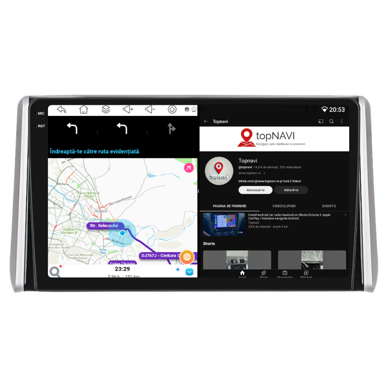 Navigatie Toyota RAV4 (2018+), Ecran 10 inch, Carplay / Android auto, Youtube, Waze