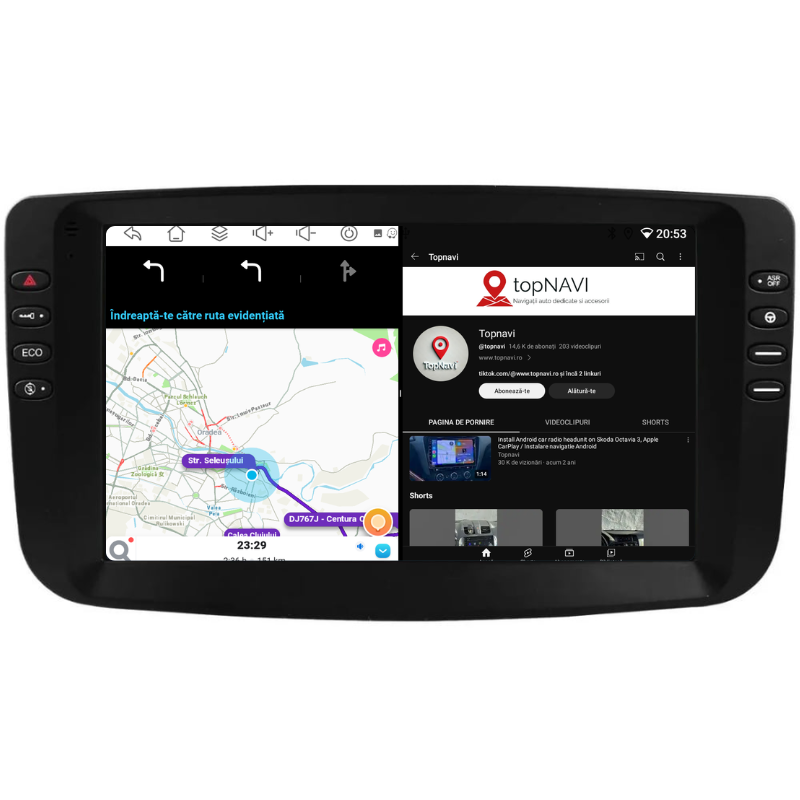 Navigatie Fiat Punto (2010-2015), Ecran 9 inch, Carplay / Android auto, Youtube, Waze
