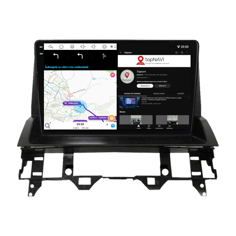 Navigatie Mazda 6 (2002-2008), Ecran 9 inch, Carplay / Android auto, Youtube, Waze