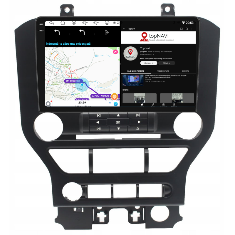 Navigatie Ford Mustang (2015-2020), Ecran 9 inch, Carplay / Android auto, Youtube, Waze