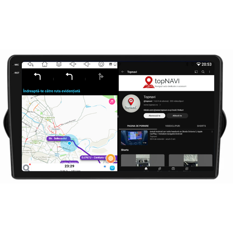 Navigatie Fiat Tipo (2015-2021), Ecran 9 inch, Carplay / Android auto, Youtube, Waze