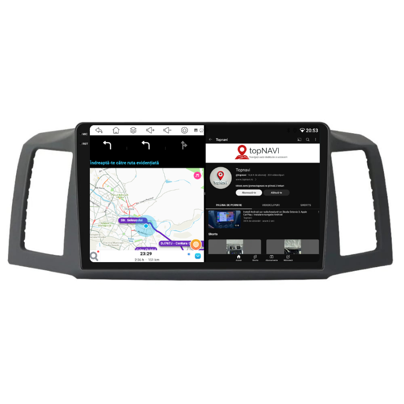 Navigatie Jeep Grand Cherokee (2004-2007), Ecran 10 inch, Carplay / Android auto, Youtube, Waze