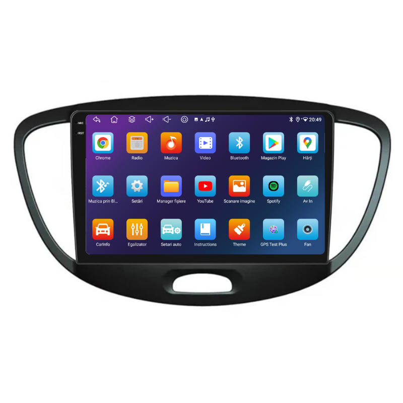Navigatie Hyundai i10 (2007-2013), Ecran 9 inch, Carplay / Android auto, Youtube, Waze