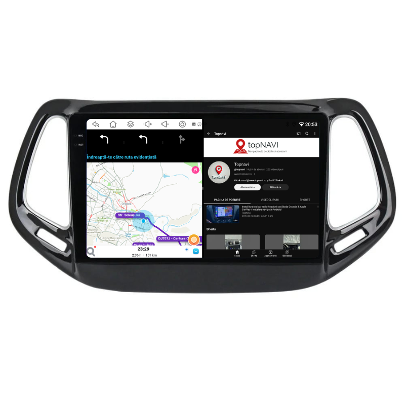 Navigatie Jepp Compass (2016-2021), Ecran 10 inch, Carplay / Android auto, Youtube, Waze