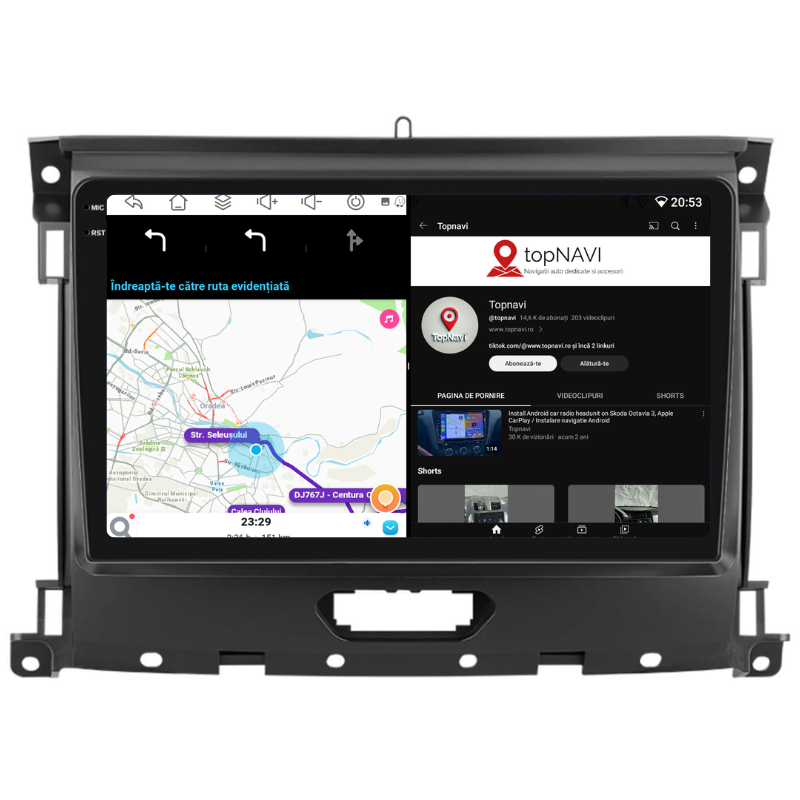Navigatie Ford Ranger (2015-2022), Ecran 9 inch, Carplay / Android auto, Youtube, Waze