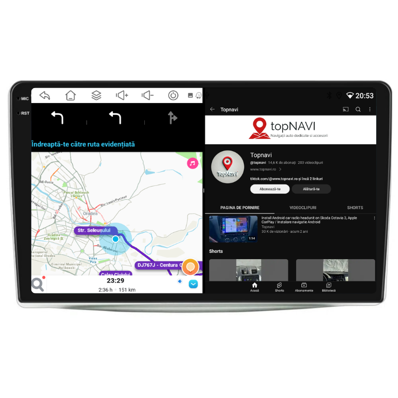 Navigatie Alfa Romeo Mito (2008-2018), Ecran 9 inch, Carplay / Android auto, Youtube, Waze