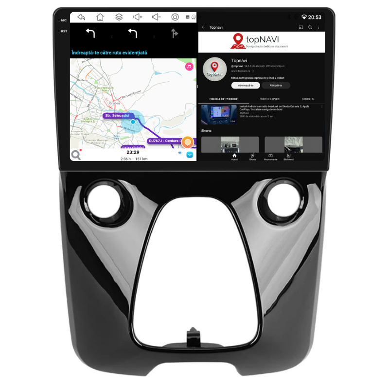 Navigatie Citroen C1 (2014-2022), Ecran 10 inch, Carplay / Android auto, Youtube, Waze