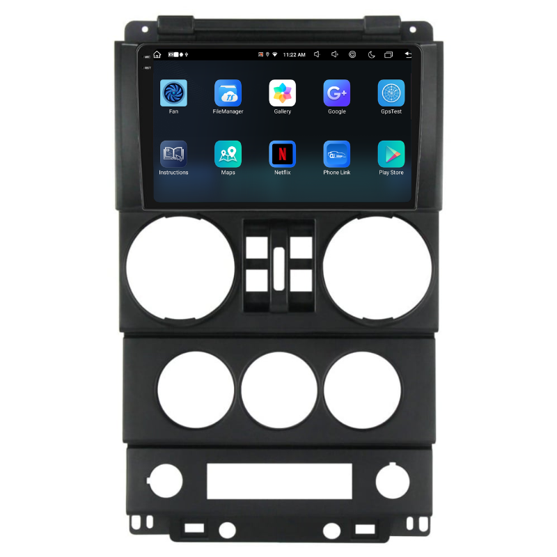 Navigatie Jeep Wrangler Rubicon (2008-2010) 4 usi, Ecran 9 inch, Carplay / Android auto, Youtube, Waze