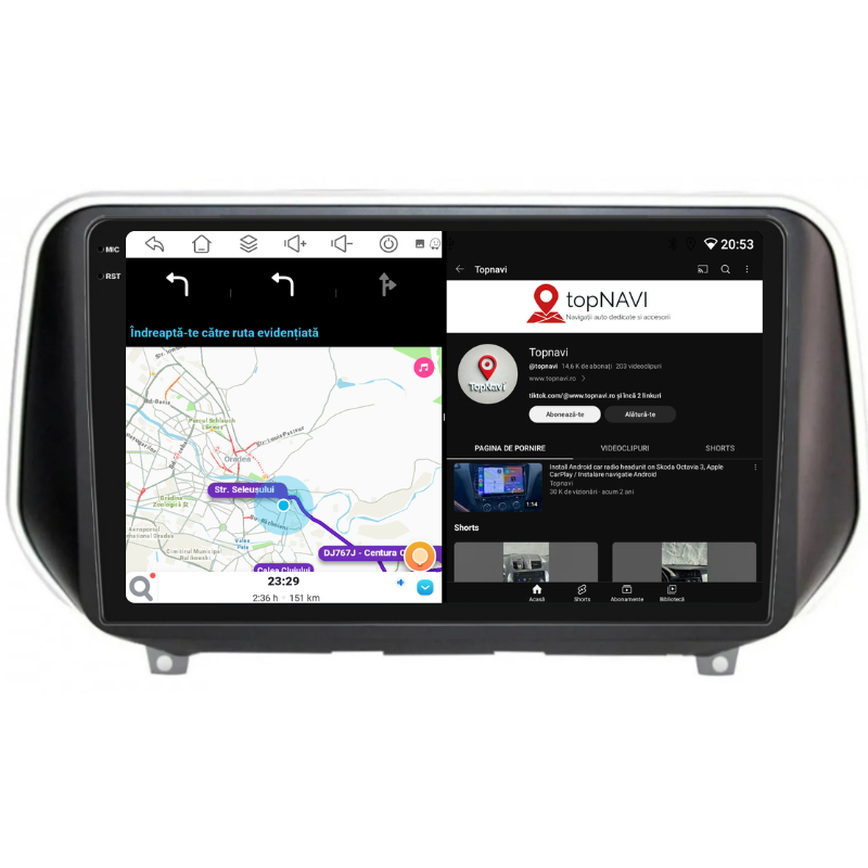 Navigatie Hyundai Santa Fe (2018+), Ecran 10 inch, Carplay / Android auto, Youtube, Waze