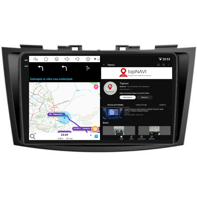 Navigatie Suzuki Swift (2010-2017), Ecran 9 inch, Carplay / Android auto, Youtube, Waze