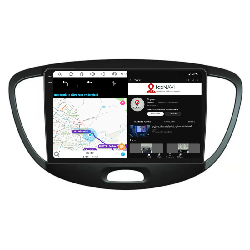 Navigatie Hyundai i10 (2007-2013), Ecran 9 inch, Carplay / Android auto, Youtube, Waze