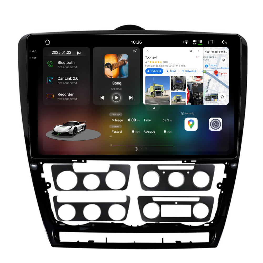 Navigatie Skoda Octavia 2 (2008-2013), Android, Ecran 10', Carplay / Android auto