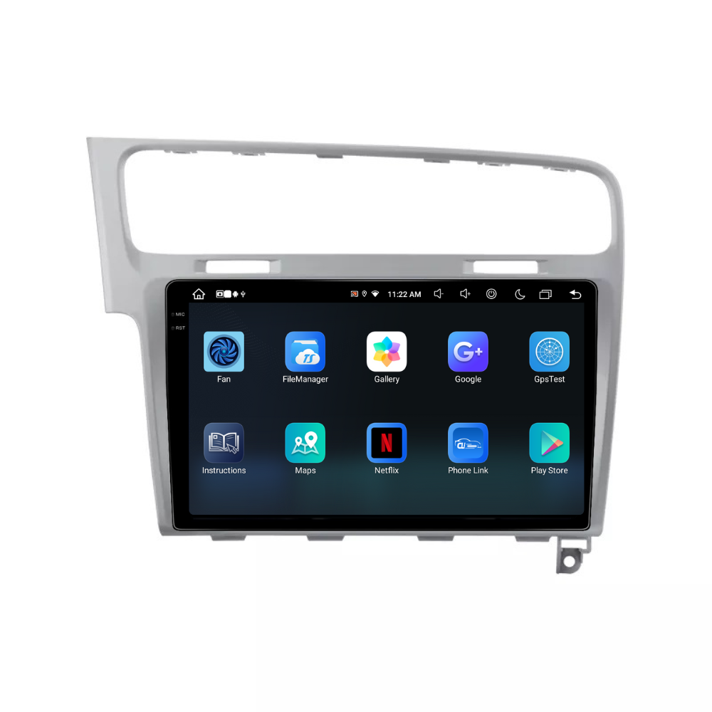 Navigatie Volkswagen Golf 7, Android, Ecran 10", Carplay / Android auto, argintiu