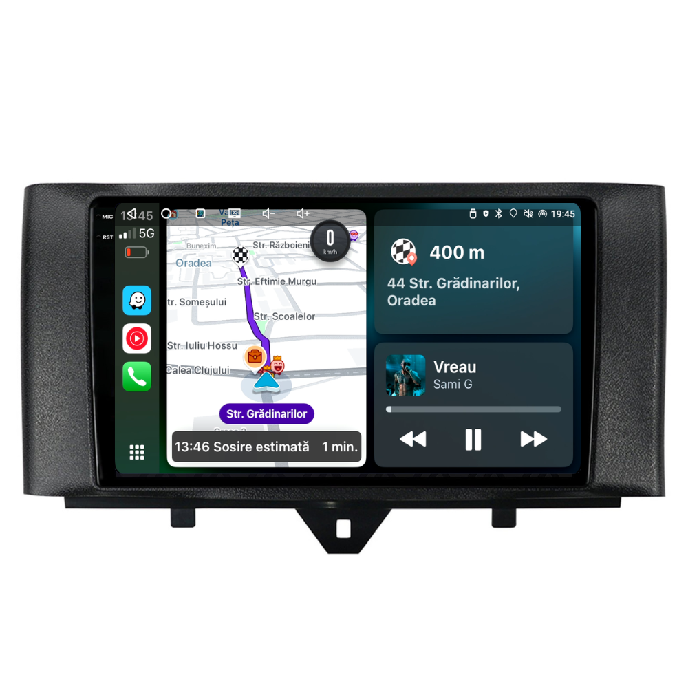 Navigatie Smart For Two / For Four (2010-2015), Android, Ecran 9", Carplay / Android auto
