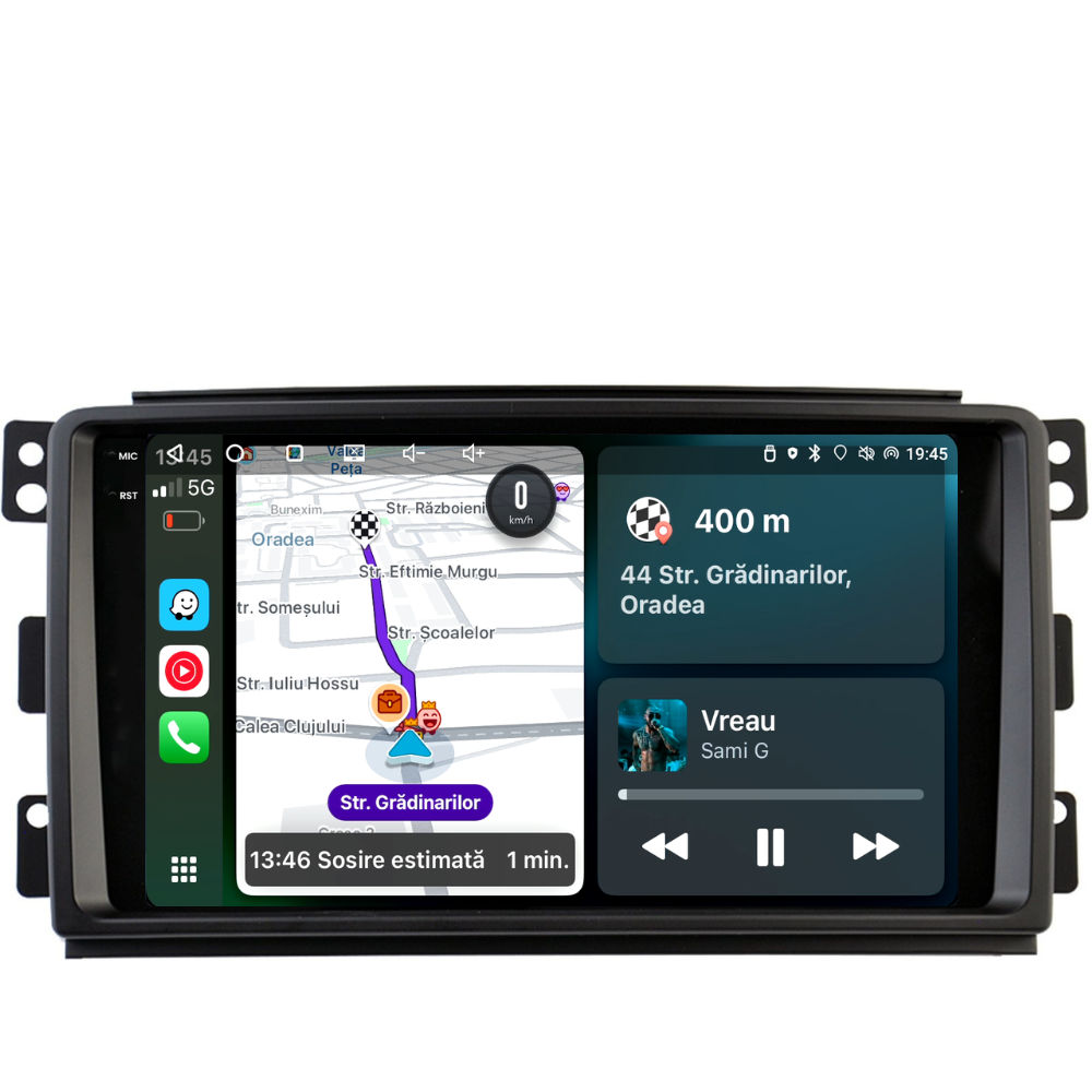 Navigatie Smart For Two / For Four (2005-2010), Android, Ecran 9", Carplay / Android auto