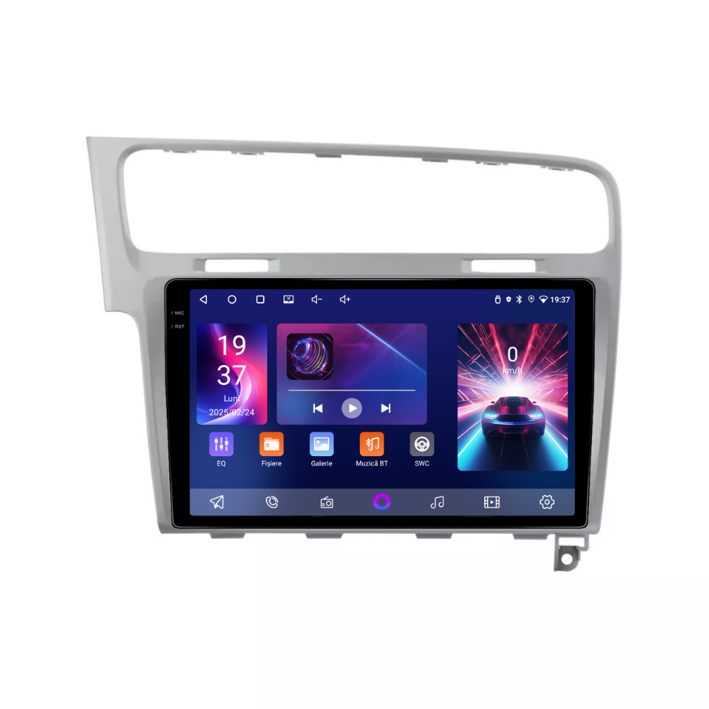 Navigatie Volkswagen Golf 7, Android, Ecran 10", Carplay / Android auto, argintiu
