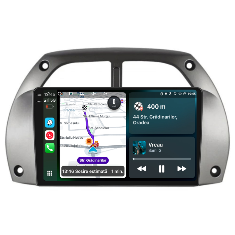 Navigatie Toyota RAV4 (2000-2005), Ecran 9 inch, Carplay / Android auto, Youtube, Waze