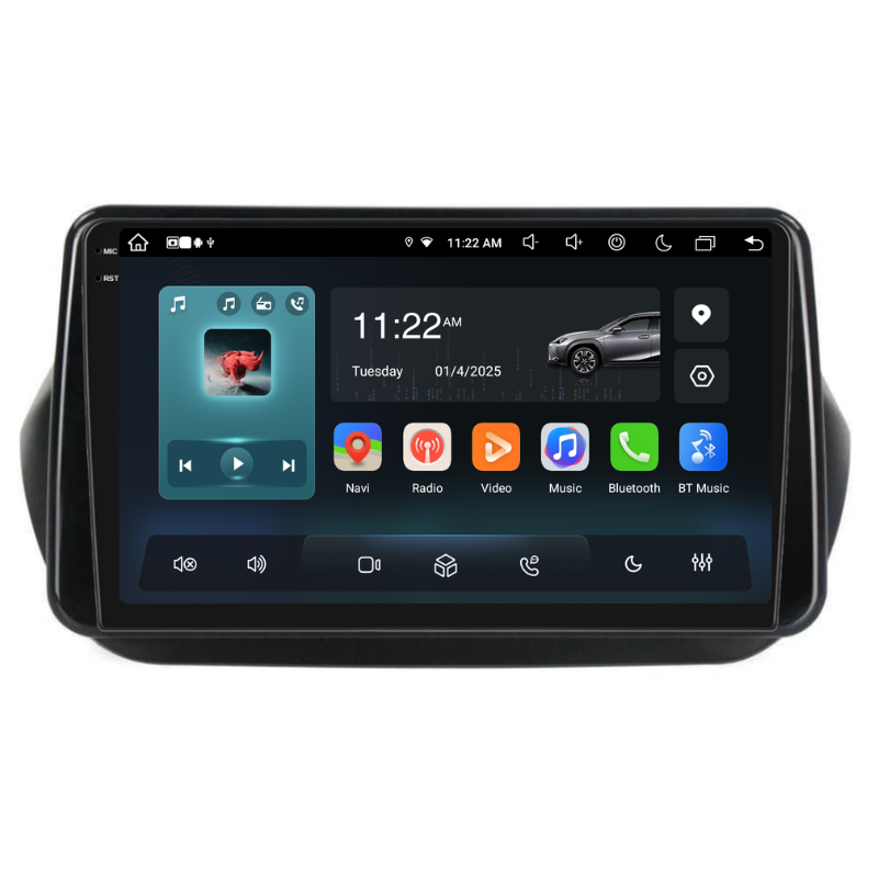Navigatie Fiat Qubo (2008-2021), Ecran 10 inch, Carplay / Android auto, Youtube, Waze