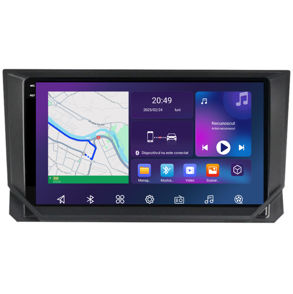 Navigatie Seat Ibiza 5 (2017-2022), Ecran 9 inch, Carplay / Android auto, Youtube, Waze