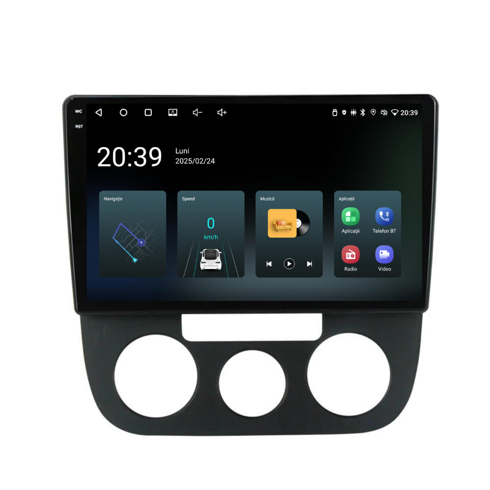 Navigatie Volkswagen Golf 5 (2004-2009), Android, Ecran 10", Carplay / Android auto, Clima AC