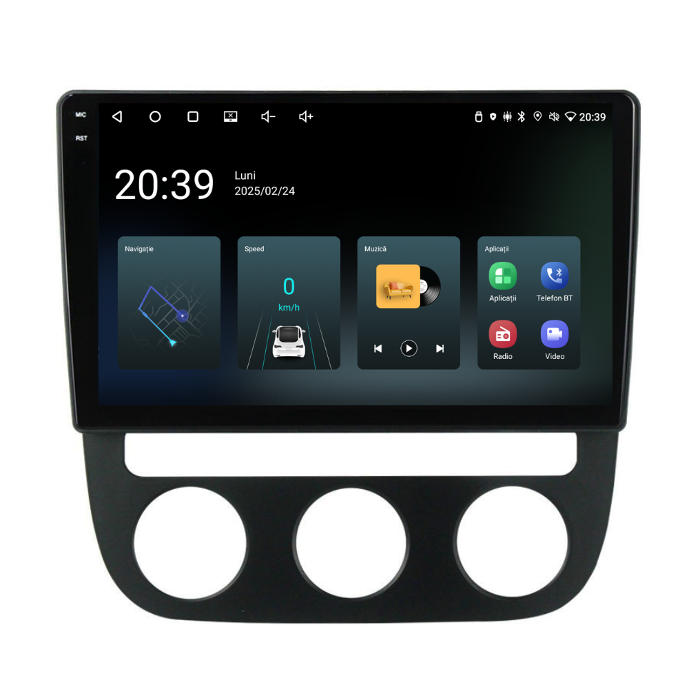 Navigatie Volkswagen Golf 5 (2004-2009), Android, Ecran 10", Carplay / Android auto, Clima Auto